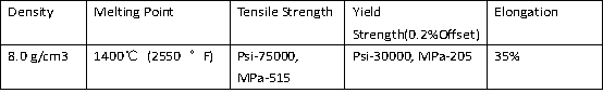 Mechanical properties of steel hexagon bars